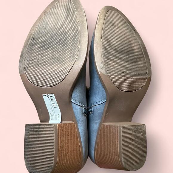 Blue faux suede western ankle boots - Picture 3 of 6